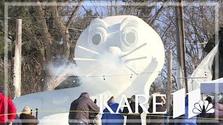 Bartz Brothers unveil their largest snow sculpture ever [upl. by Lednyc640]