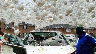 Madness is happening in Spain Huge hail crashes cars and roofs in Almeria [upl. by Pompei830]