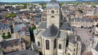 Vue aérienne par drone de la basilique Notre Dame dAlençon [upl. by Anayhd323]