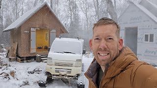 Rebuilding OffGrid Cabin at our Abandoned Homestead prepping for Alaskas winter [upl. by Wickner]