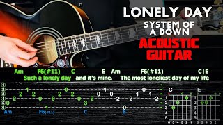 System Of A Down  Lonely Day  Acoustic Guitar Tutorial with karaoke [upl. by Curson]