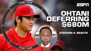 What Stephen A doesnt like about Shohei Ohtanis deferring 680M of his Dodgers deal  First Take [upl. by Nauwaj]