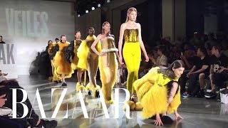 Watch How Gracefully These Models Fall  Harpers BAZAAR [upl. by Orozco]