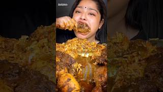 ASMR EATING SPICY PRAWN EGG BIRYANI WITH CHICKEN KALA BHUNA amp ONION RAITA shorts mukbang biryani [upl. by Niles402]