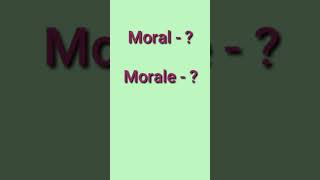 Difference between Moral and Moraleshorts [upl. by Ada913]