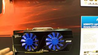 MSI N580GTX Lightning Xtreme Edition auf der Cebit 2012 [upl. by Lowenstern]