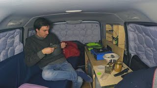 Un notte invernale nella mia piccola casa mobile Fiat Doblò camperizzato [upl. by Plantagenet]