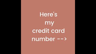 Heres my credit card number shorts [upl. by Estrella915]