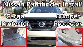 2017 Pathfinder Rear Bumper Protector  Cargo Protector  All Season Floor Mats [upl. by Jackie706]