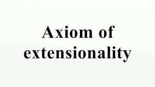 Axiom of extensionality [upl. by Yrreg]