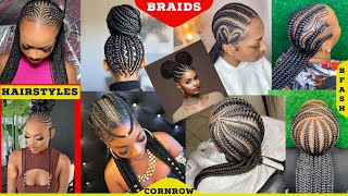 Latest Braids Hairstyles For Black Women  Cornrow Braids  Ghana weaving hairstyles for ladies 2024 [upl. by Tudor]