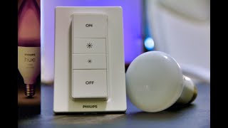 PHILIPS HUE DIMMER SWITCH setup walk through and review [upl. by Oyr]