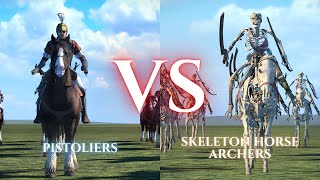 WARHAMMER III Total War  Pistoliers VS Skeleton Horse Archers [upl. by Maggy]