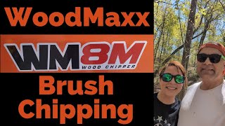 Woodmaxx WM8M Brush Chipping Kubota LX2610 Compact Tractor PTO Chipper [upl. by Annyahs802]