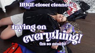 EXTREME closet cleanout trying on ALL my clothes [upl. by Adrea]