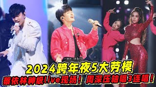 2024跨年夜5大勞模！蔡依林18分鐘神級live現場！周深壓軸唱3首歌驚艷全場！ [upl. by Nnylanna]