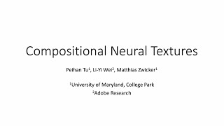 SIGGRAPH Asia 2024 Compositional Neural Textures  Supplementary Video [upl. by Aicitel]