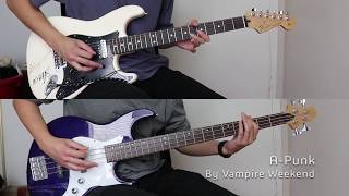 Vampire Weekend  APunk Guitar Cover amp Bass Cover w Tabs [upl. by Joh]