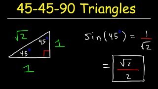 454590 Triangles Special Right Triangle Trigonometry [upl. by Elik]