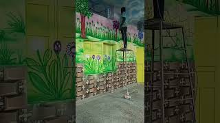 Very easy and beautiful class room decoration ideas art spray easy [upl. by Idahs]