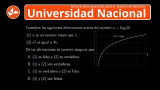 Examen Universidad Nacional  2024 Ejercicio tipo Examen de Admisión UNAL  Logaritmos [upl. by Hedaza]