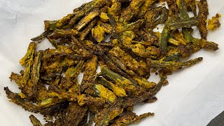 Kurkuri bhindi crispy okra  how to make chatpati bhindi in air fry  bhindi fry [upl. by Nats470]