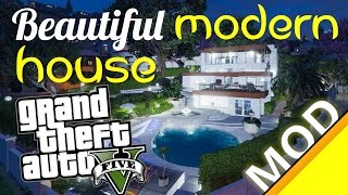 GTA 5 MOD Beautiful Modern House in Rockford Hills [upl. by Llyrat]