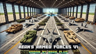 Military Vehicles Mod Showcase MCPE  Beans Armed Forces V1  MCPE Mod Download [upl. by Kantos]