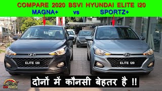 Compare Elite i20 Magna vs Sportz BS6 2020 Features amp Price  कौनसी दोनो में बेहतर है [upl. by Trilbie]