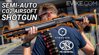 Cybergun FN Herstal SLP Tactical CO2 SemiAuto Airsoft Shotgun Review [upl. by Ettenot737]