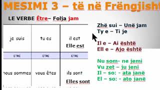 MESIMI 332  FOLJA JAM NE FRENGJISHT  LE VERBE ETRE EN FRANCAIS   MESO FRENGJISHT SHQIP [upl. by Firmin]