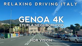 Driving Italy Genoa in 4k  Around Sturla Neighborhood [upl. by Enehpets]