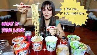 KIMCHI CUP NOODLES • MUKBANG 라면 ramen [upl. by Lemmie536]