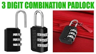 how to set amp reset 3 digit combination padlock [upl. by Analed249]