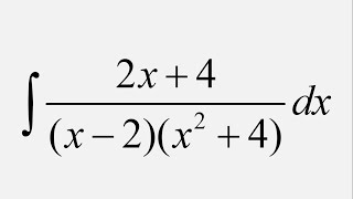 Integration by Partial Fractions Integral of 2x  4x  2x2  4 dx [upl. by Tnomel]