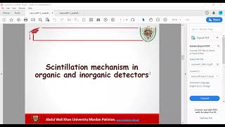 Scintillation Mechanism in Organic  Radiation Physics Lecture 02  Part 02  2022 radiationphysics [upl. by Aremmat962]