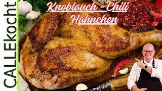 KnoblauchChiliHähnchen knusprig aus dem Backofen zaubern Rezept [upl. by Larrisa]