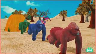 Fountain crossing animalscows gorilla elephanthippozebrarabbit t rex animals games [upl. by Enovaj]