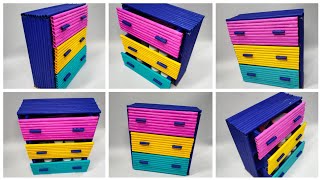 DIY Making Desktop organizer with waste paper  pen holder organizer  paper craft [upl. by Fiann449]