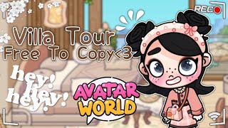 VILLA TOUR FREE TO COPY 😍 WITH KIMMY CHALLIES  AVATAR WORLD [upl. by Bradeord264]