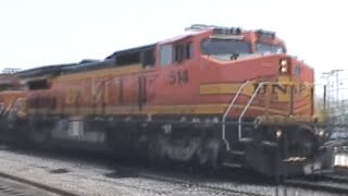 BNSF B408W 514 Leads a Manifest Freight Train Oceanside CA NICE LESLIE RS3L [upl. by Nnylyt335]