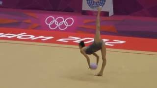 Ukrainian Rhythmic Gymnast Ganna Rizatdinova in finals of London 2012 Olympics with ballMP4 [upl. by Guthrey207]