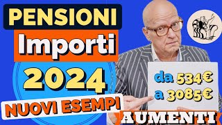 ❇️ PENSIONI GENNAIO 👉 NUOVI CALCOLI AUMENTI 2024 ❗️ESEMPI IMPORTI AUMENTATI CIFRE ESATTE 👌 [upl. by Doe]