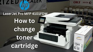 How To Change Toner Cartridge  HP LaserJet Pro MFP 4101FDW [upl. by Bohun]