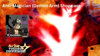 All Star Tower Defense Showcases AntiMagician Demon Arm Asta Black Clover [upl. by Rutherford480]