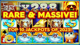 RARE amp MASSIVE Top 10 MOST EXCITING Slot Jackpots 2023  THIS IS WHY WE WATCH [upl. by Rehptsirhc]