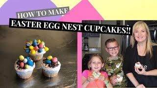 How to make Easter Nest Cupcakes l Tutorial [upl. by Ahso790]