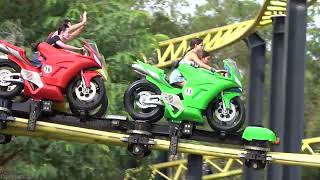 Motocoaster at Dreamworld Gold Coast  Motorbike Roller Coaster Ride [upl. by Marquis]