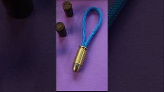 Keychain made from a 9mm pistol cartridge satisfying diy handmade paracord [upl. by Yerffej]