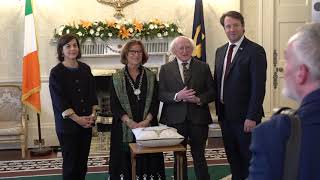 President Higgins receives the Collier de l’Hermine [upl. by Resarf]